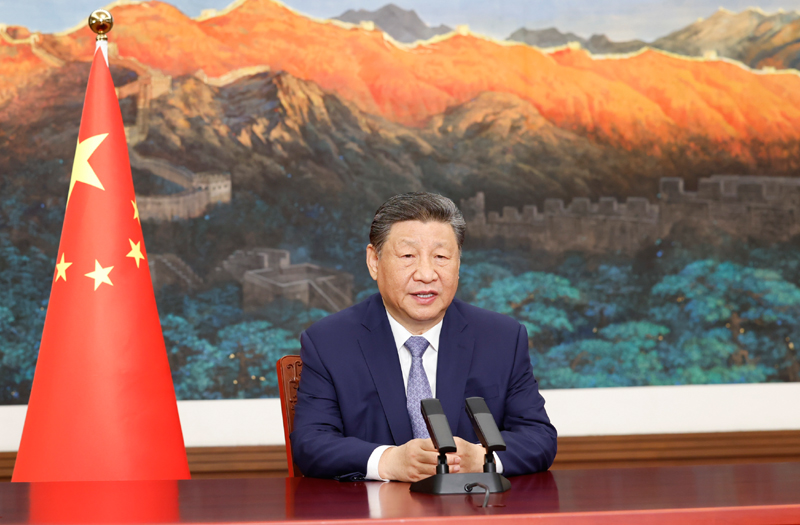   4月23日，国家主席习近平向气候和公正转型领导人视频峰会发表致辞。